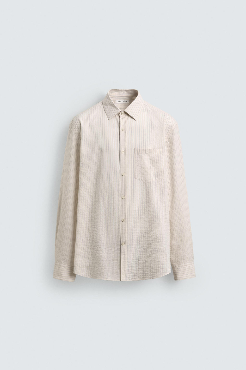 CAMISA REGULAR FIT RAYAS / Amarillo claro