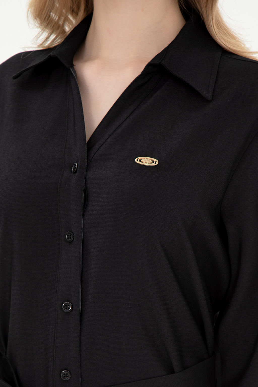 Женщина черное тканое платье Неожиданная скидка в корзине - U.s. polo assn фото 11