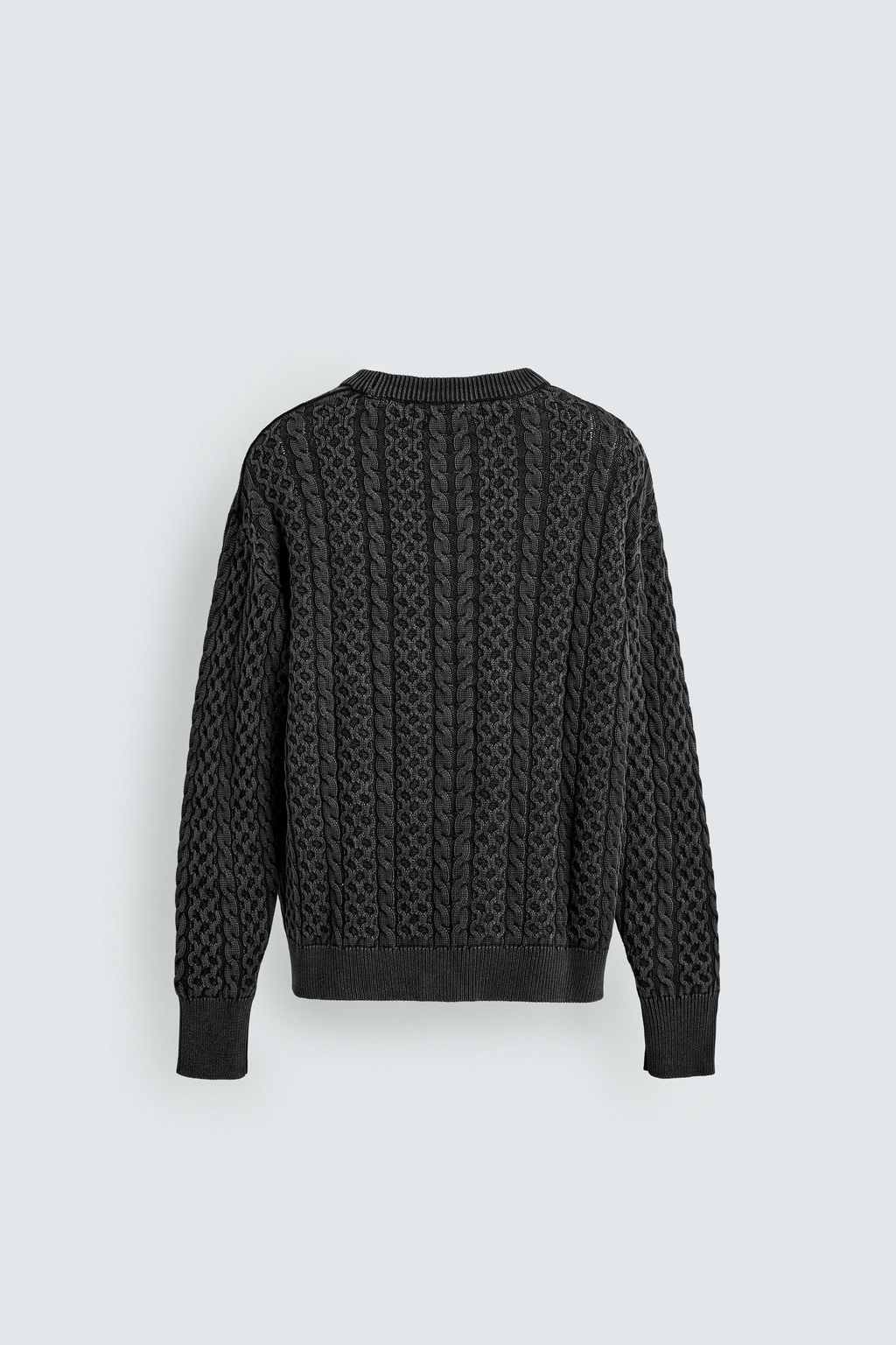 WASHED CABLE-KNIT SWEATER - Zara фото 9