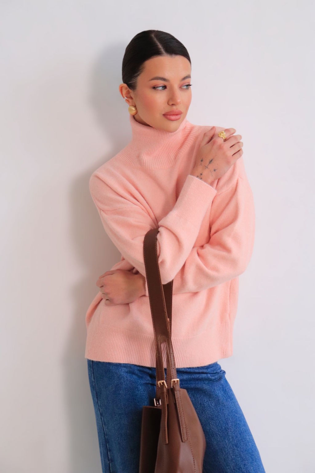 Martichelli Свитер персиковый с горлом фото 5