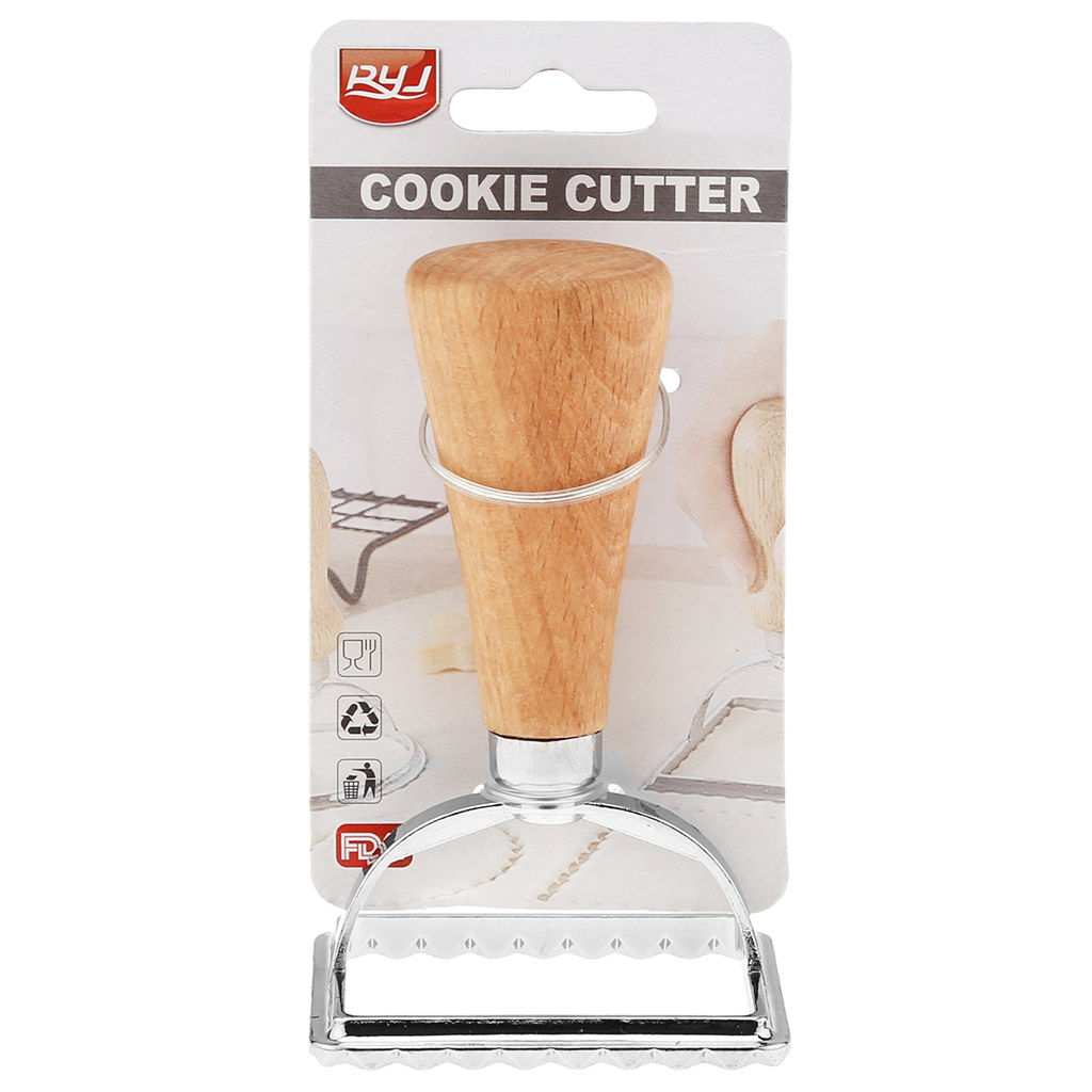 Штамп металлический для пельменей Квадрат 5,8х5,8см h10см, деревянная ручка, на картоне (Китай) - Домашняя мода фото 6