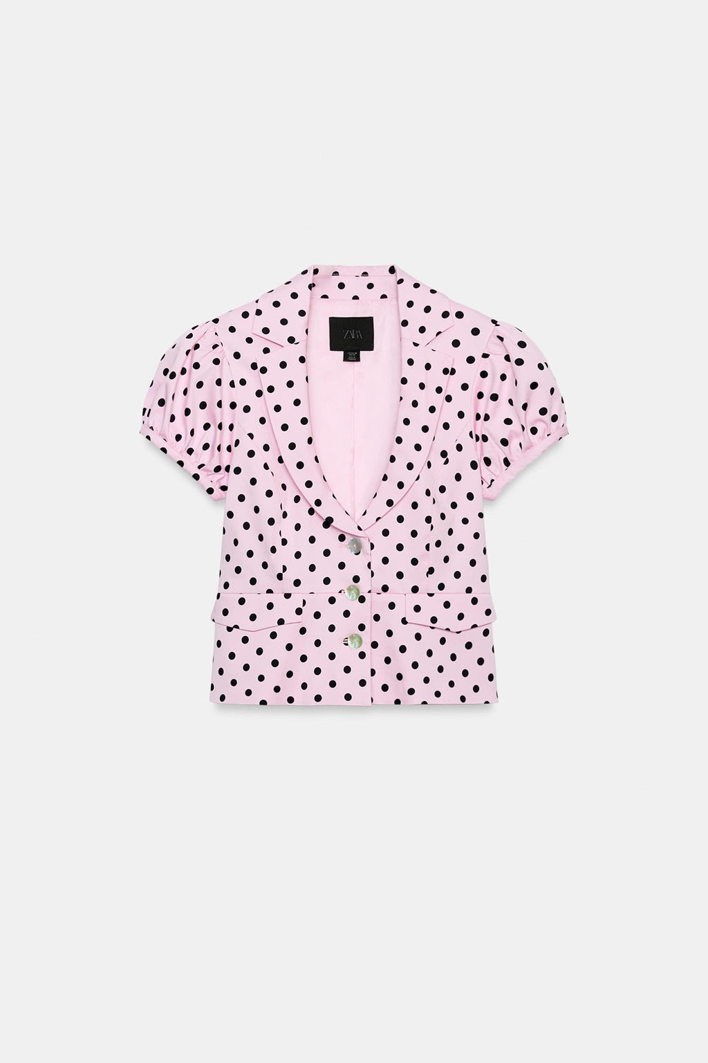 TOP CORTO BOTONES LUNARES / Rosa claro - Zara фото 6