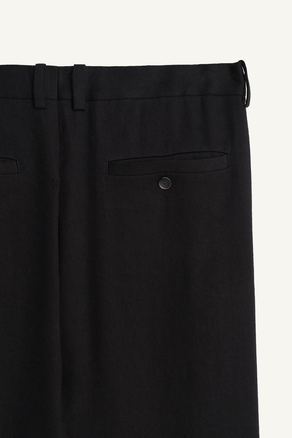 PANTAL?N PLIEGUES TRAJE LINO - LYOCELL / Negro
