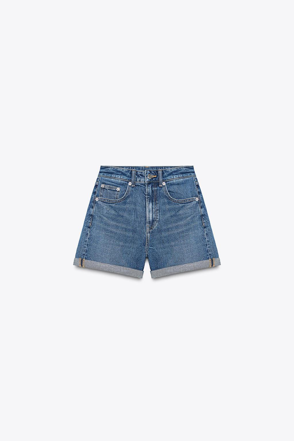 HIGH-WAIST MOM FIT TRF BERMUDA SHORTS - Zara фото 14