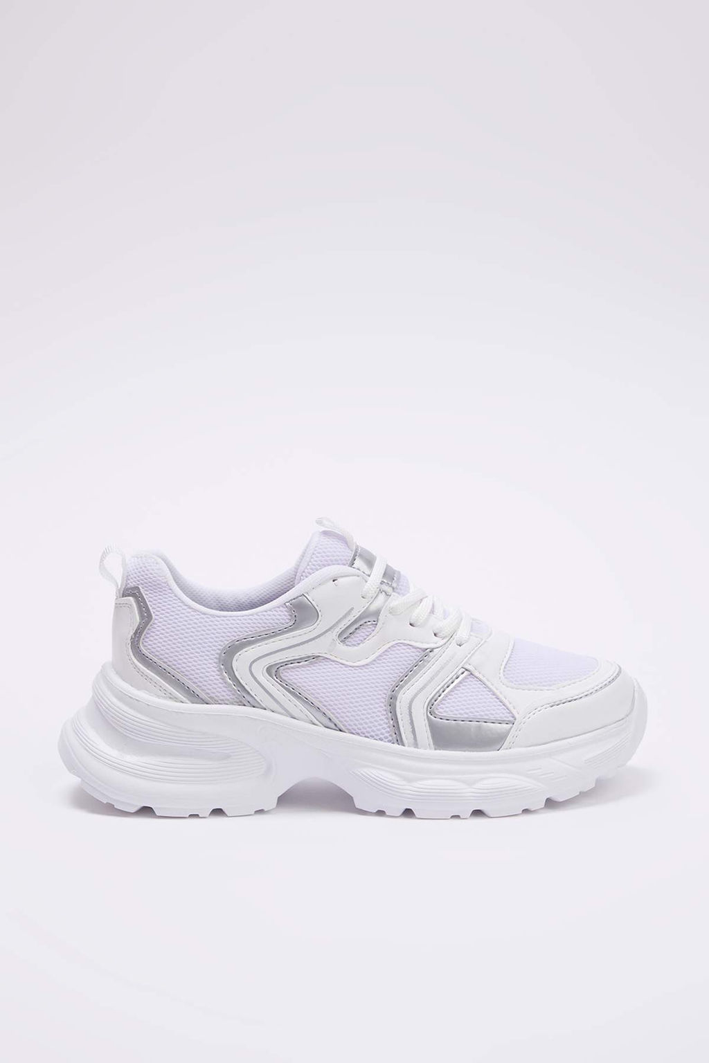 Trendyolmilla Shoes Beyaz Konstrast Kal?n Taban Kad?n Spor Ayakkab? TAKSS25SN00061  фото 4