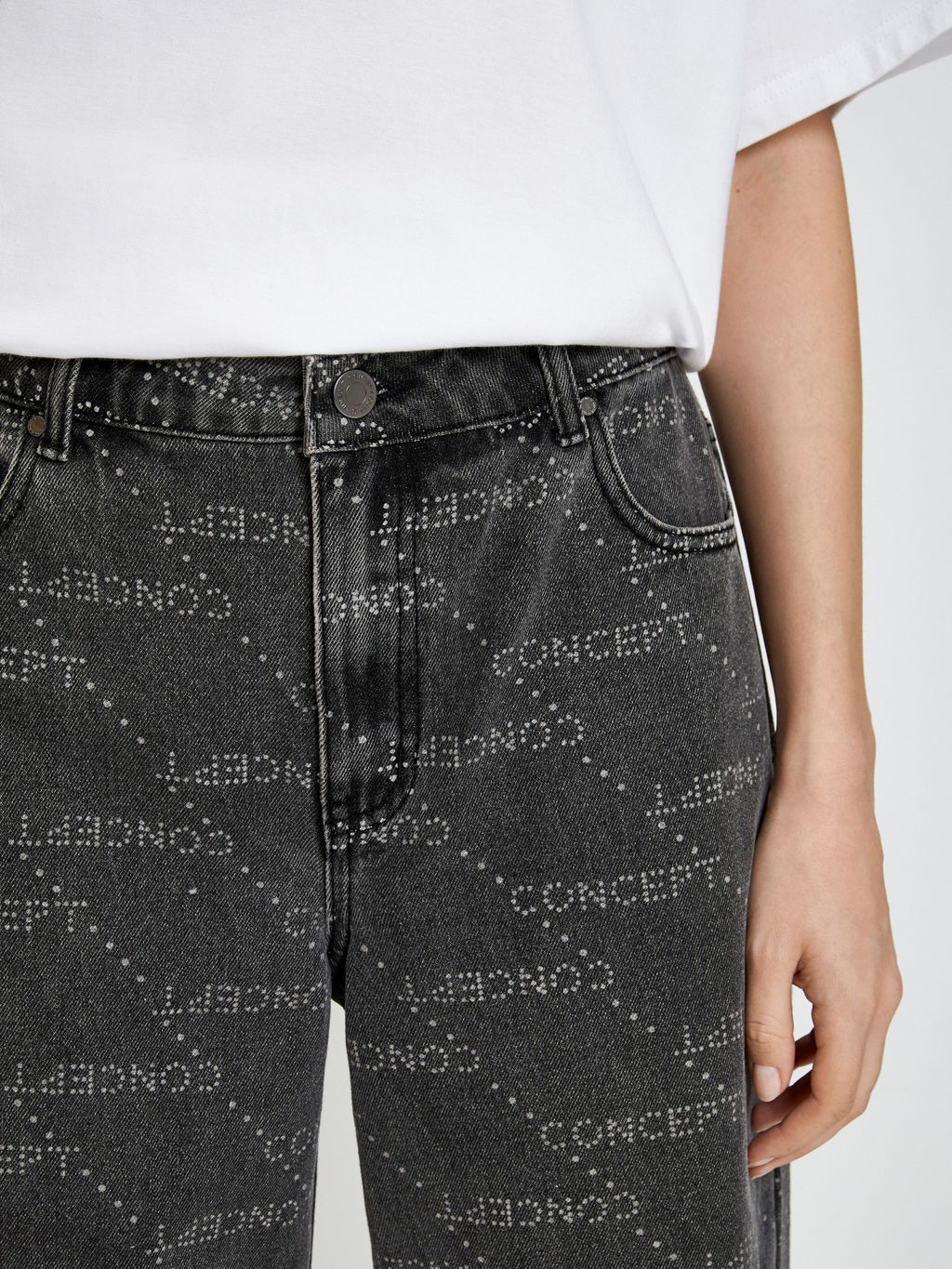 10200440095 Брюки джинсовые жен. Disfrute темно-серый - Concept club фото 3