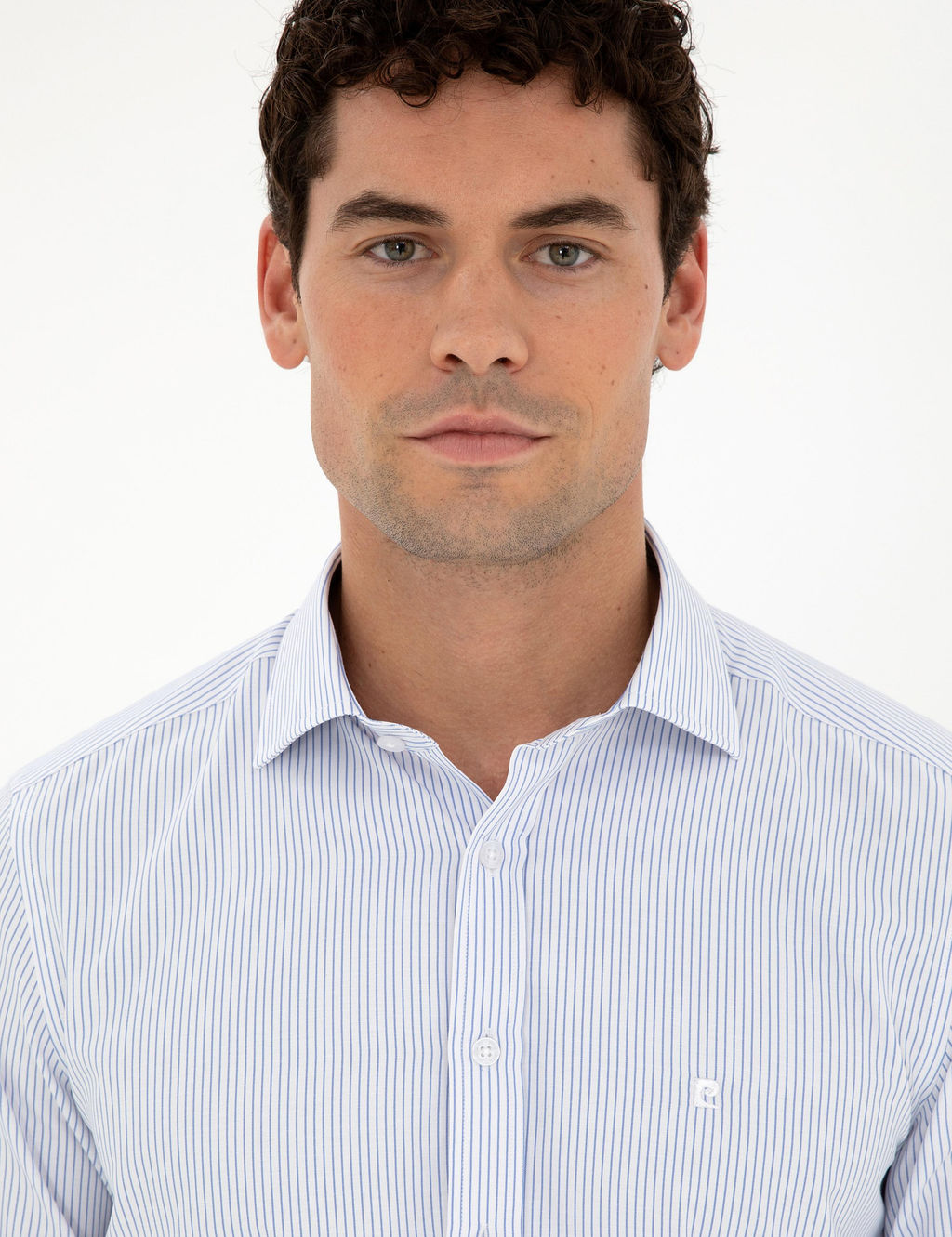 A__k Mavi Slim Fit Uzun Kollu G_mlek