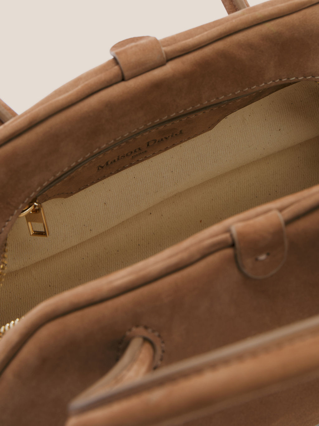 Женская сумка с ручками MAISON DAVID NATALY MINI Артикул 4638085, бежевый  фото 5