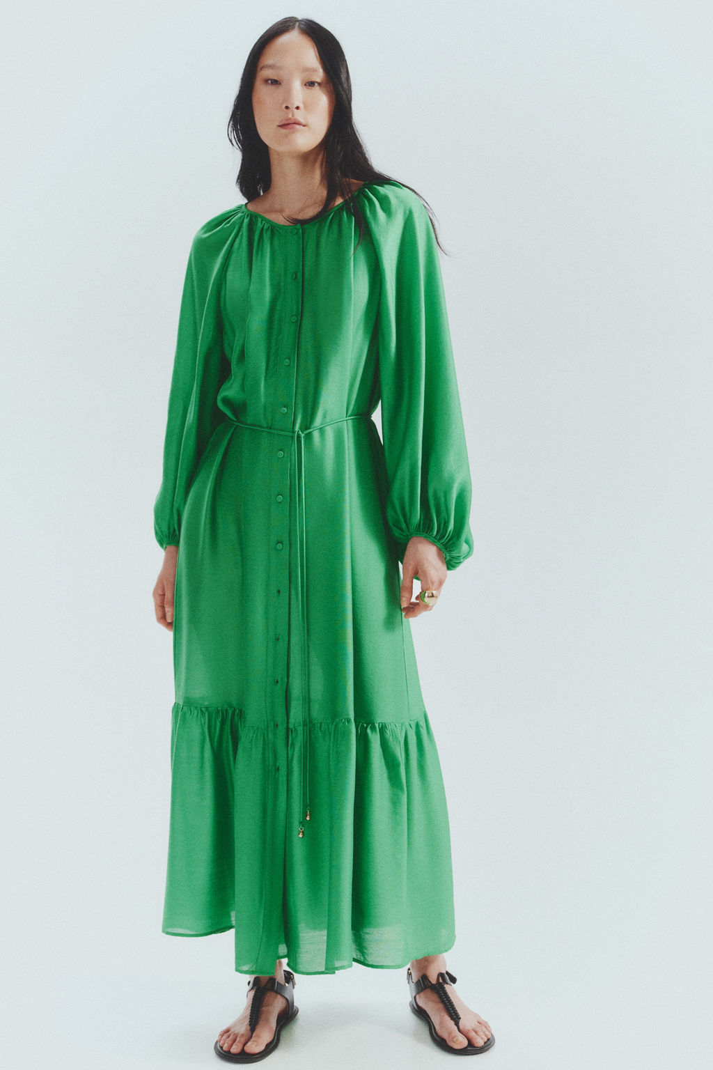 Vestido oversize con cintur?n de anudar - H&m фото 4