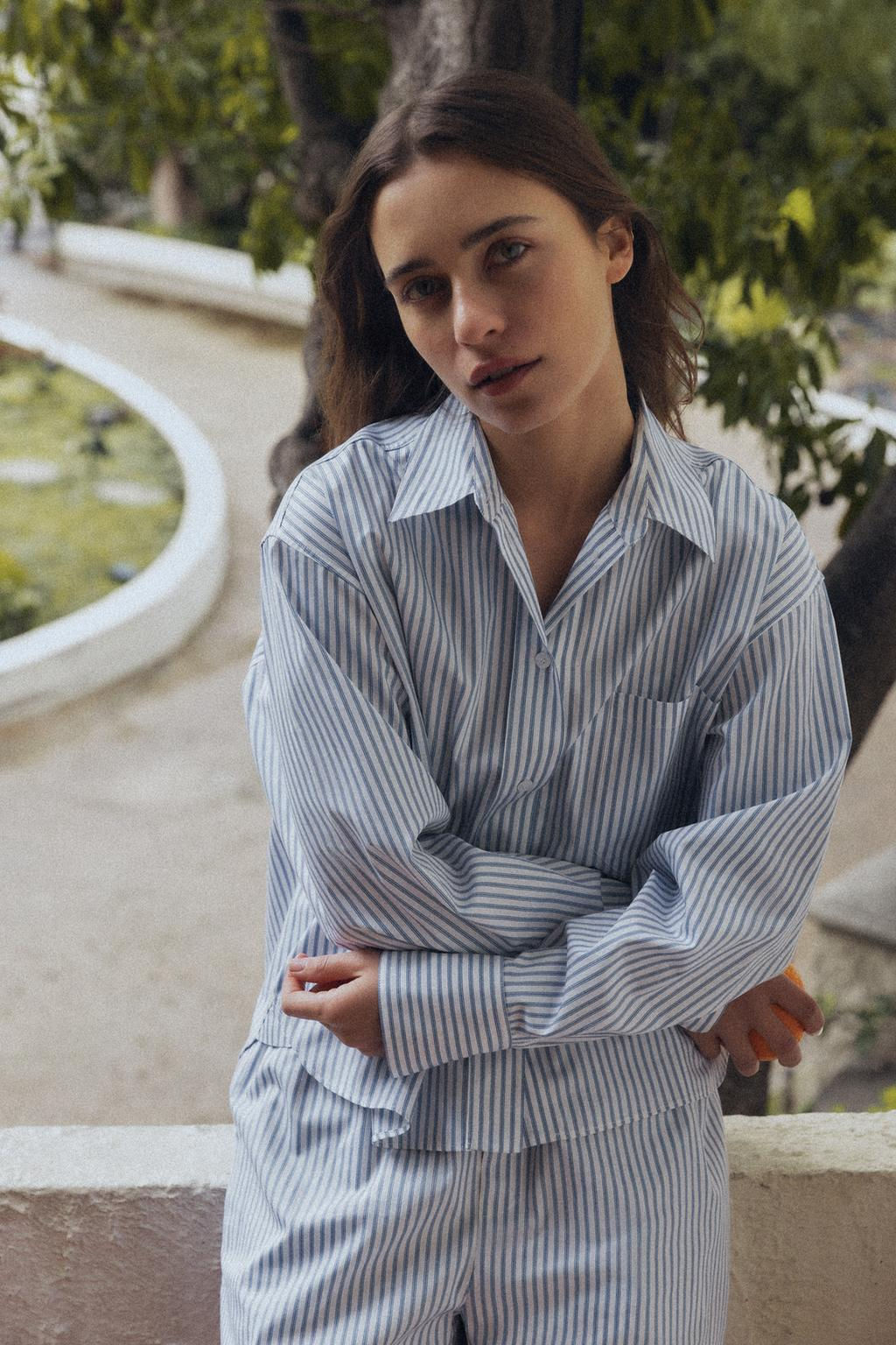 STRIPED PYJAMA-STYLE SHIRT - Zara фото 2