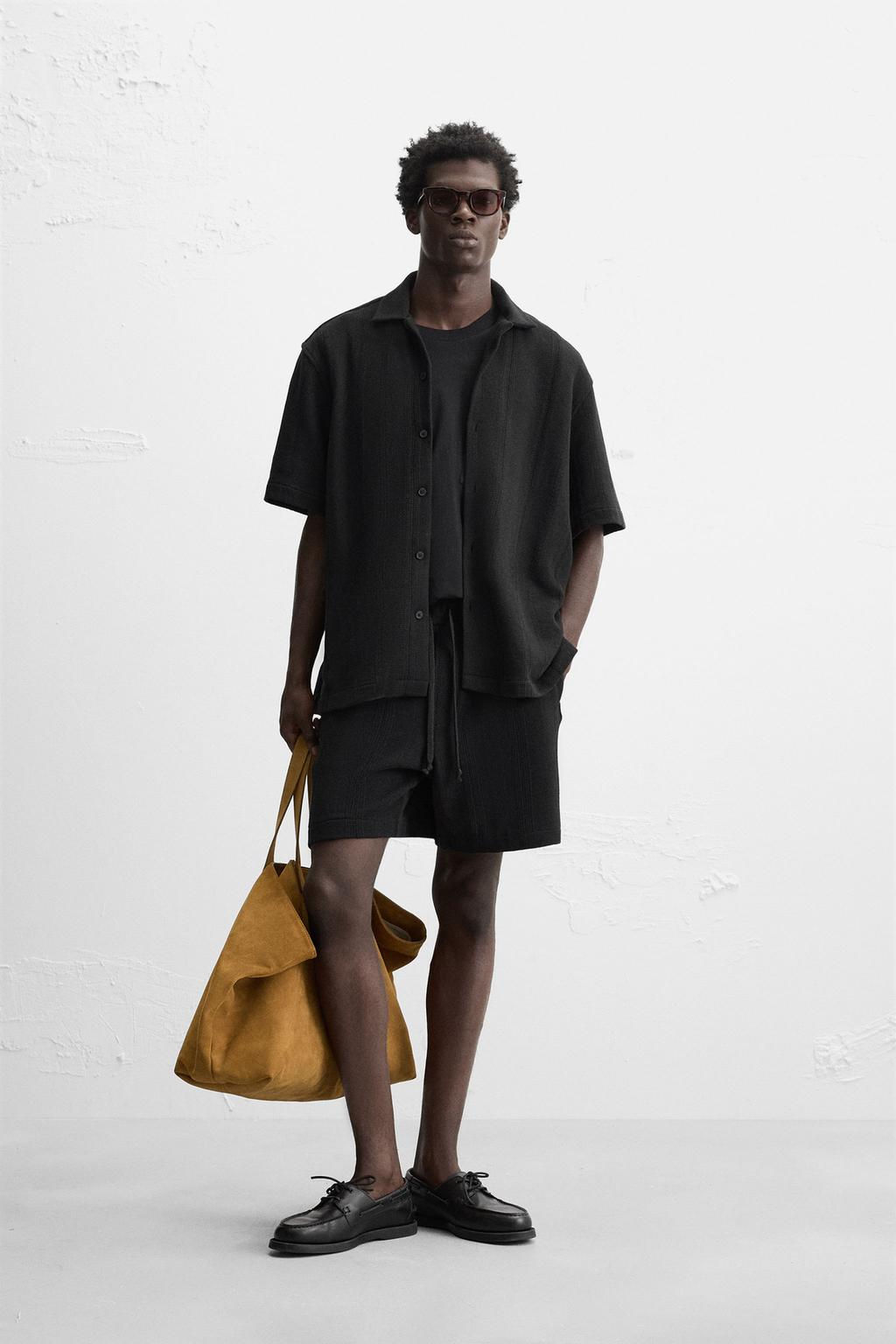 JACQUARD TEXTURED BERMUDA SHORTS - Zara фото 11