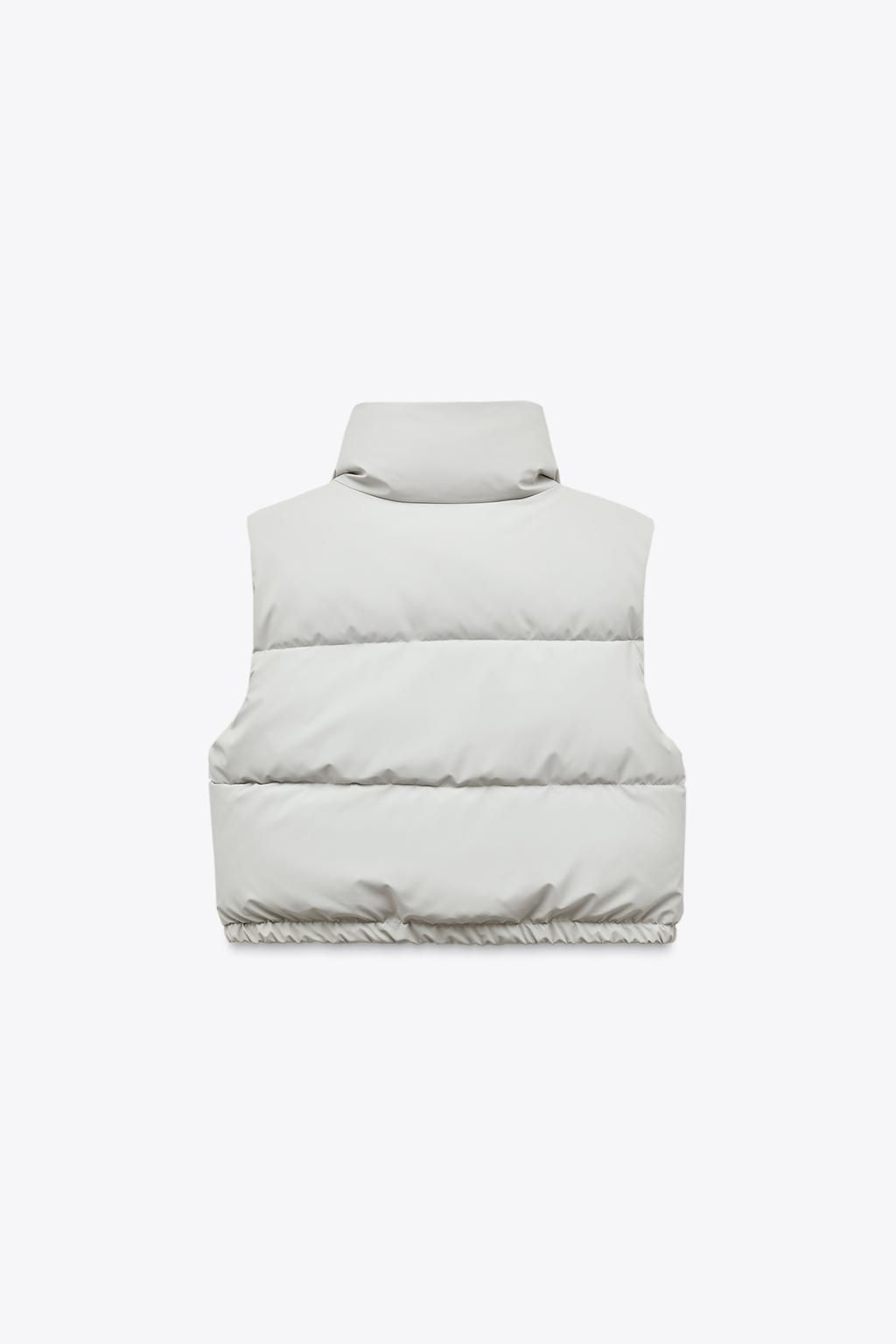RUBBERISED PADDED CROP GILET - Zara фото 6