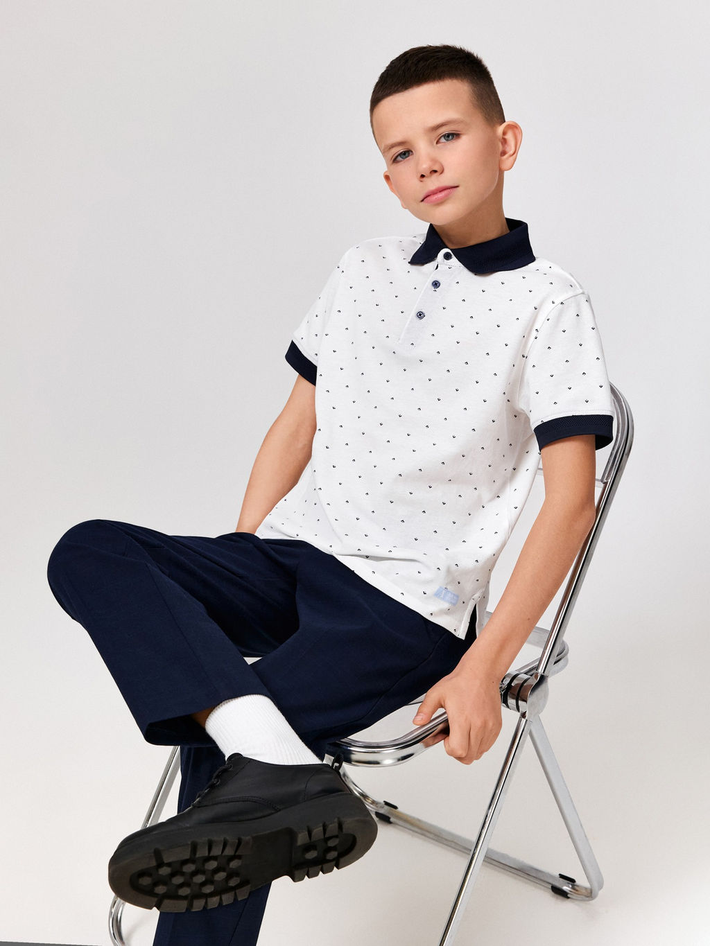 ACOOLA / Сорочка-поло верхняя для мальчиков Fakir белый принт  фото 4