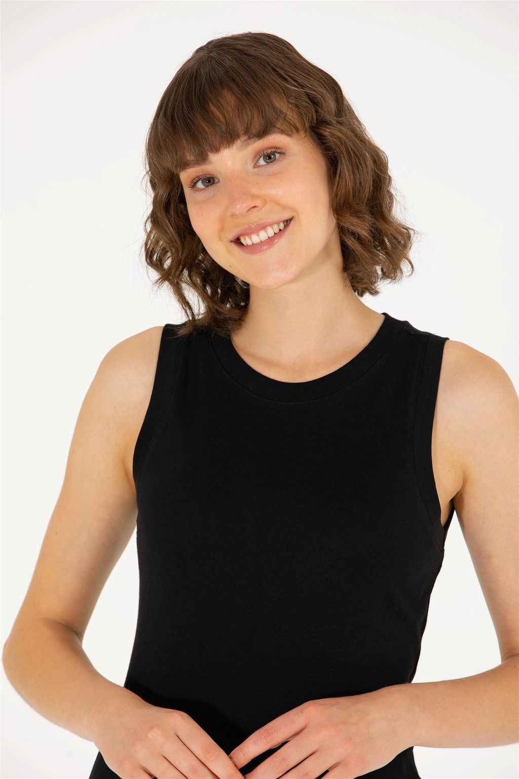 Женская черная футболка с круглым вырезом Basic - U.s. polo assn фото 9