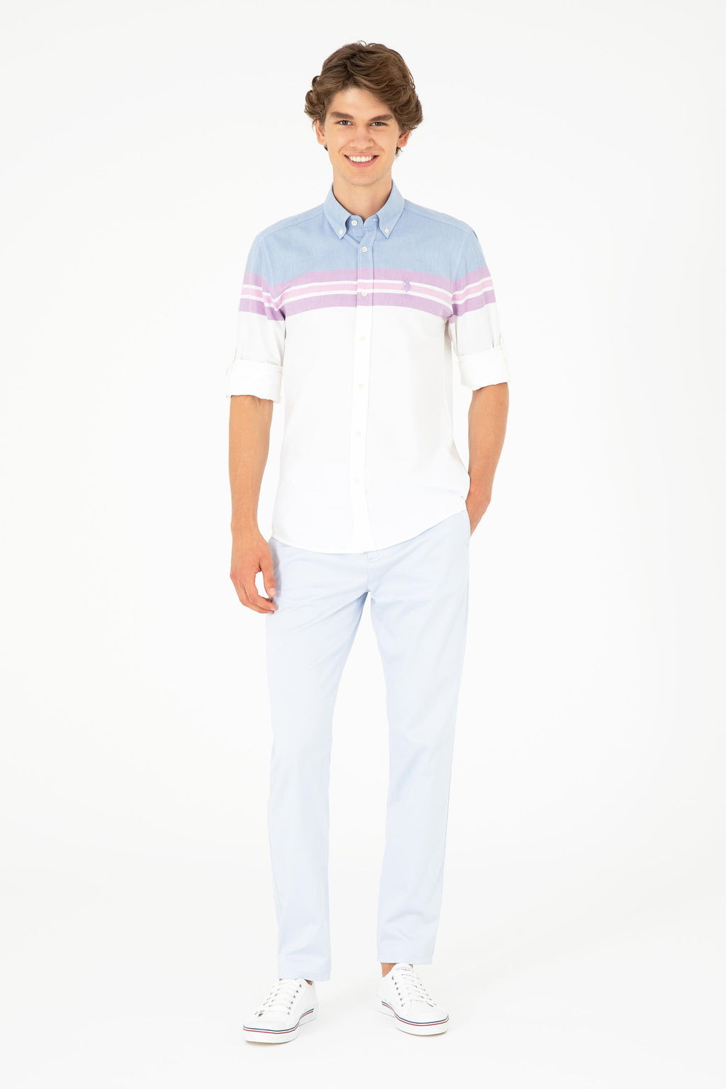 Мужские голубые брюки из плотной ткани Неожиданная скидка в корзине - U.s. polo assn фото 3