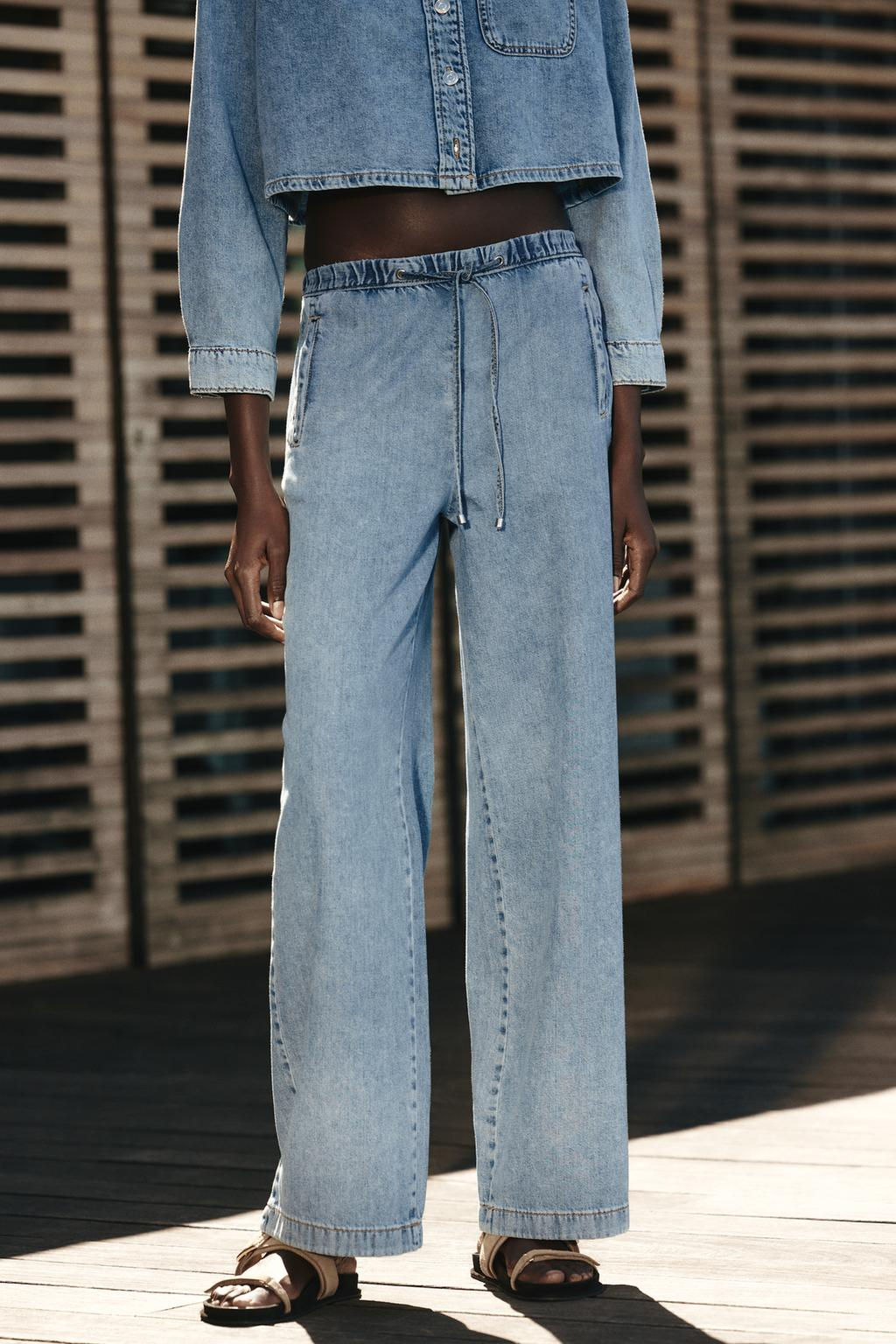 Z1975 MID-WAIST WIDE-LEG JOGGER JEANS - Zara фото 3