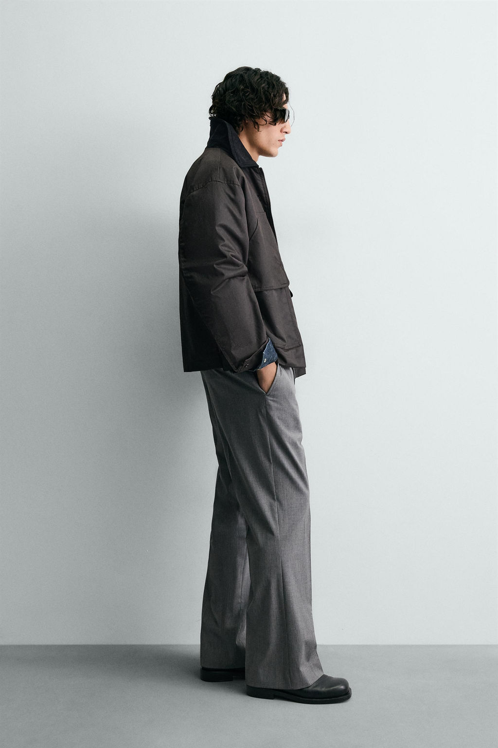 WAXED FINISH JACKET WITH CONTRAST COLLAR - Zara фото 4