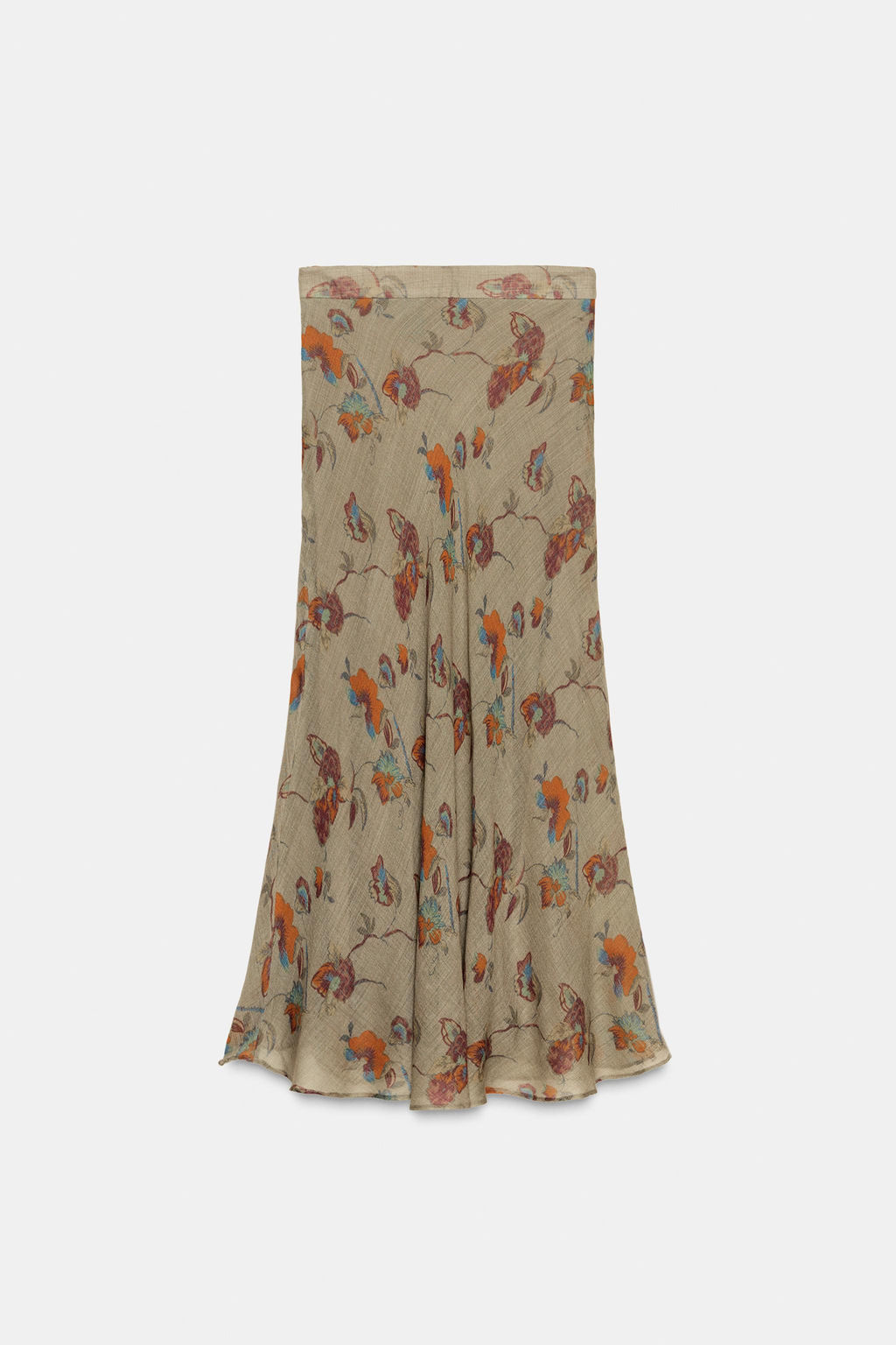 ZW COLLECTION WOOL FLORAL SKIRT - Zara фото 6