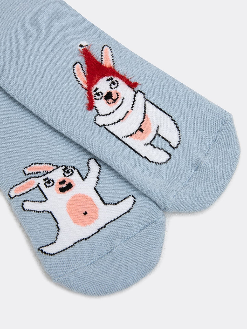 Цена за 5 пар! Детские махровые носки в оттенке туман с зайчиком - Mark formelle фото 4