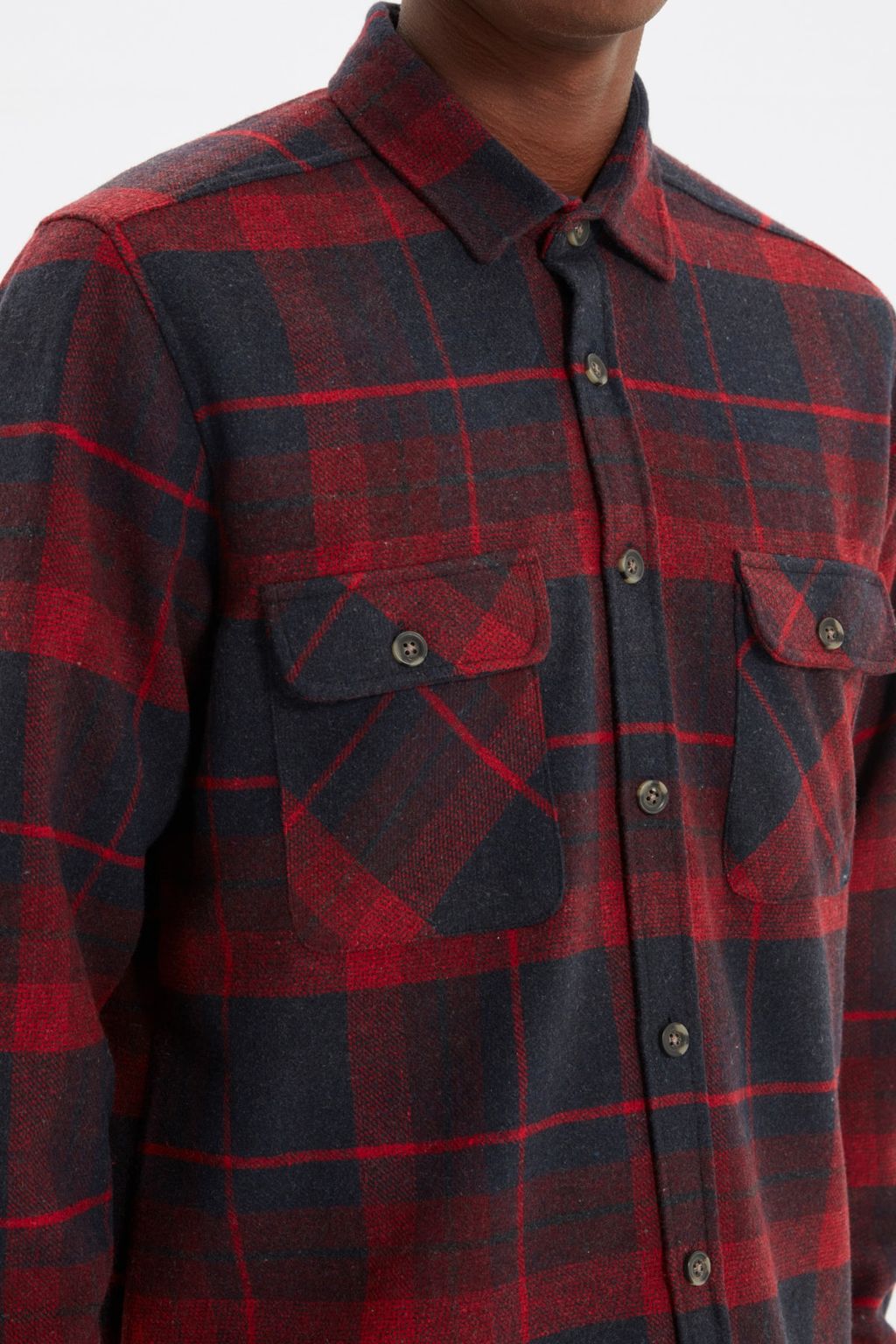 TRENDYOL MAN Bordo Cift Cep Kapakl? Regular Fit K?sl?k Oduncu Kareli Gomlek TMNAW21GO0031 - Trendyolmilla фото 15