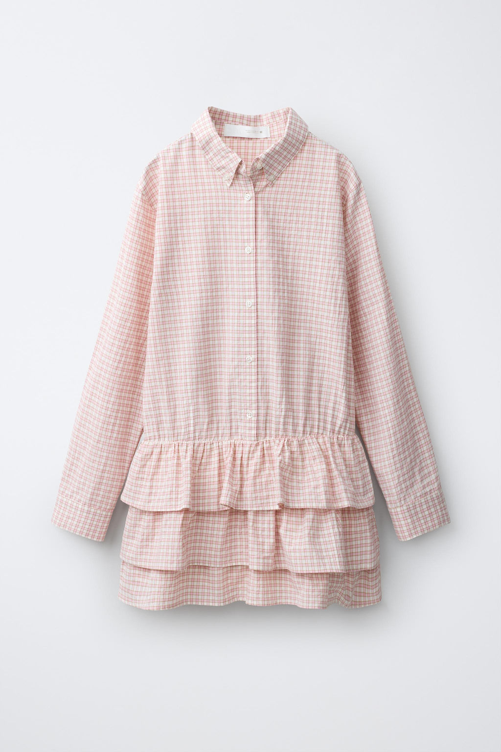 VESTIDO CAMISERO CUADROS Y VOLANTES / Rosa - Zara фото 2