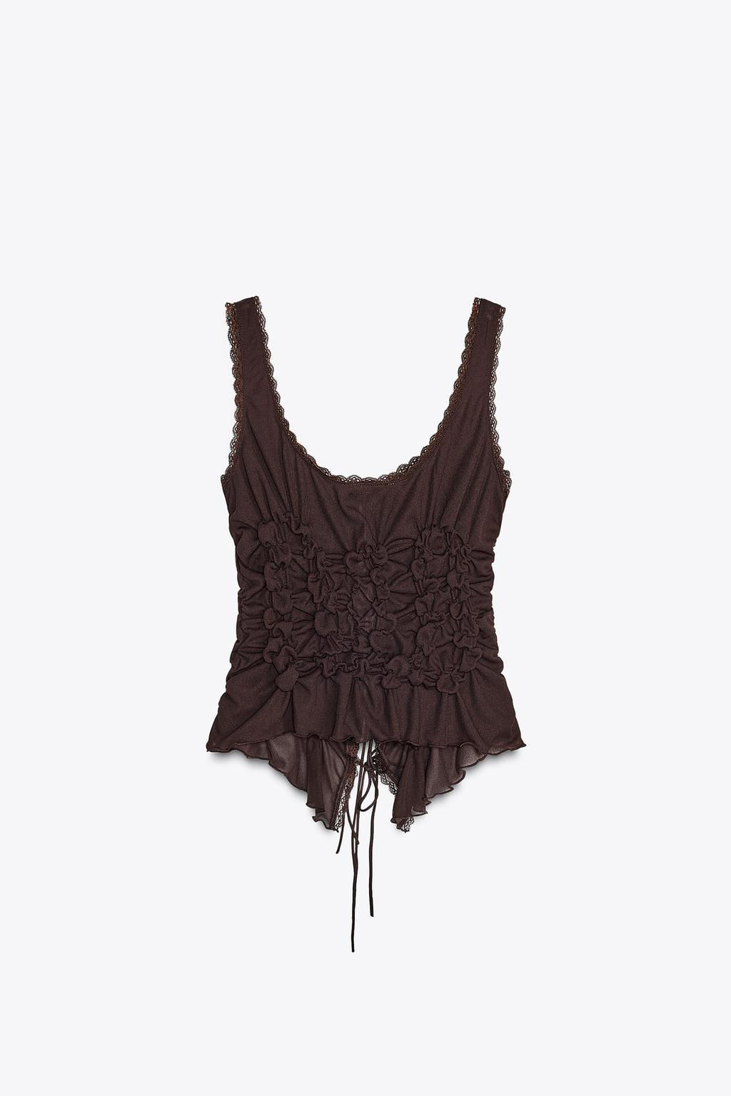 GATHERED TIE TOP - Zara фото 11