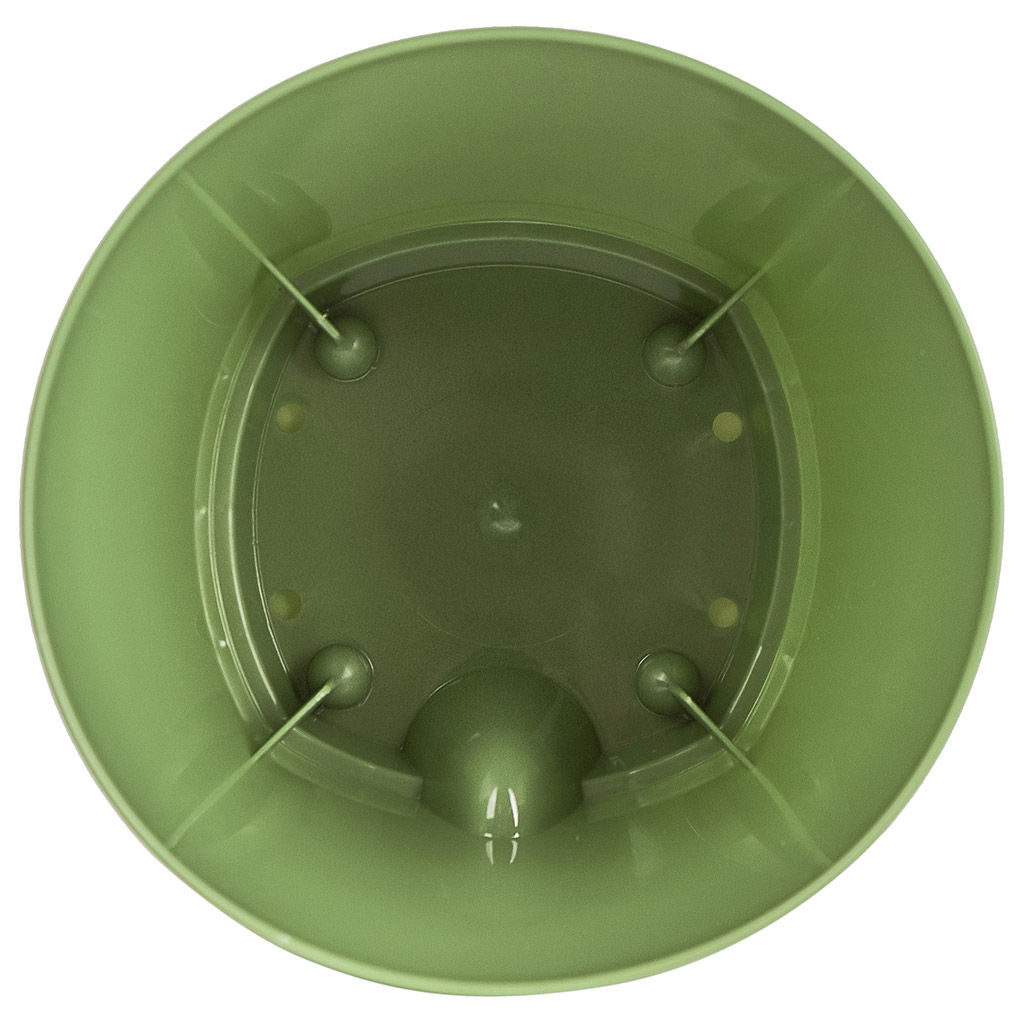 Ingreen Горшок для цветов пластмассовый Amsterdam 0,65л, д11см, h10см, с прикорневым поливом, оливковый (Россия) - Домашняя Мода фото 2