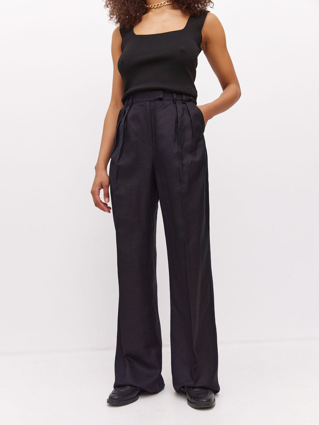 Широкие брюки из льна - TO BE ONE фото 3