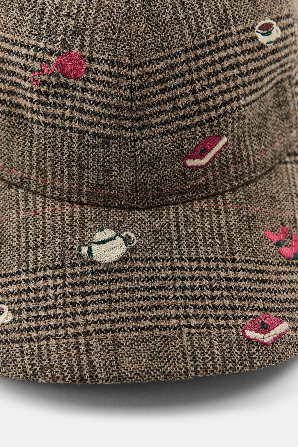 EMBROIDERED WOOL CHECK CAP - Zara фото 3