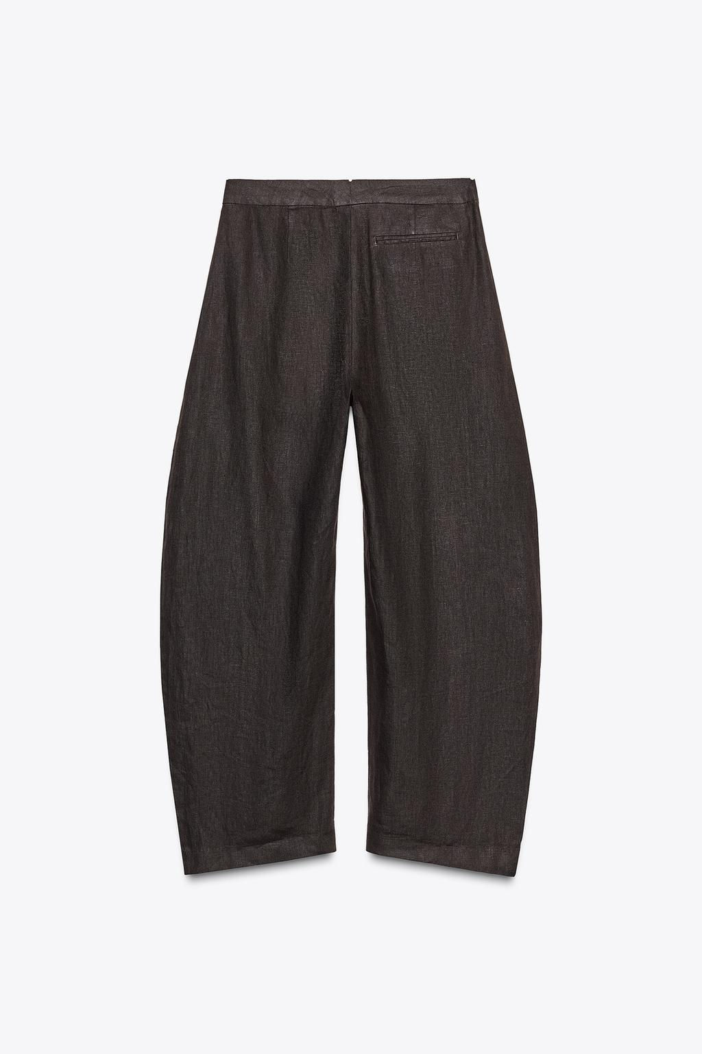 ZW COLLECTION 100% LINEN BALLOON TROUSERS - Zara фото 5