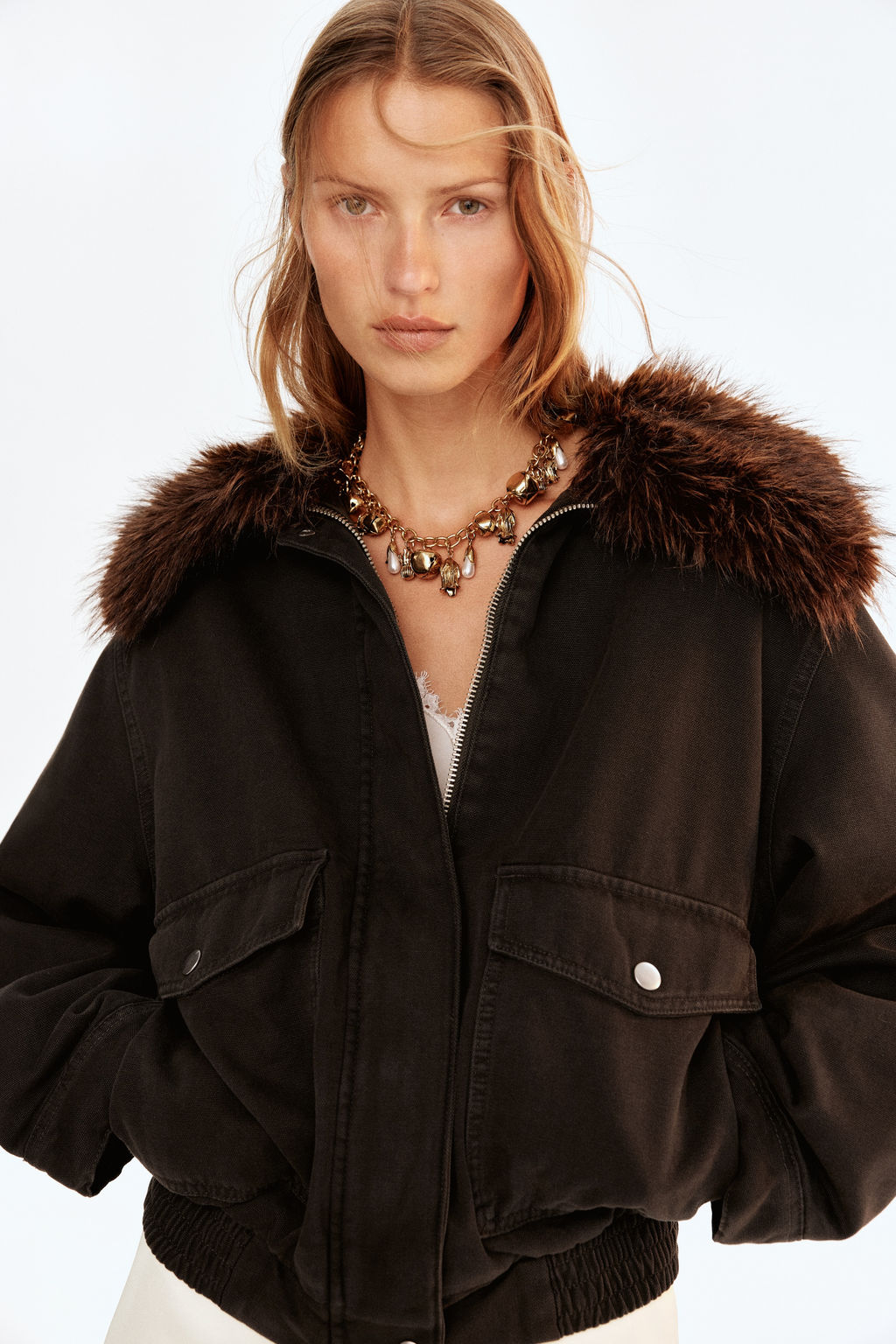 Cazadora oversize con cuello - H&m фото 7
