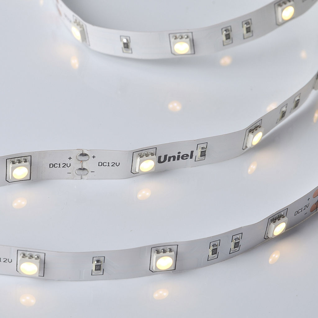 ULS-M22-5050-30LED/m-10mm-IP20-DC12V-7,2W/m-5M-3000K PROFI Гибкая светодиодная лента на самоклеящейся основе. Катушка 5м. в герметичной упаковке. Теплый белый свет(3000К). ТМ Uniel.