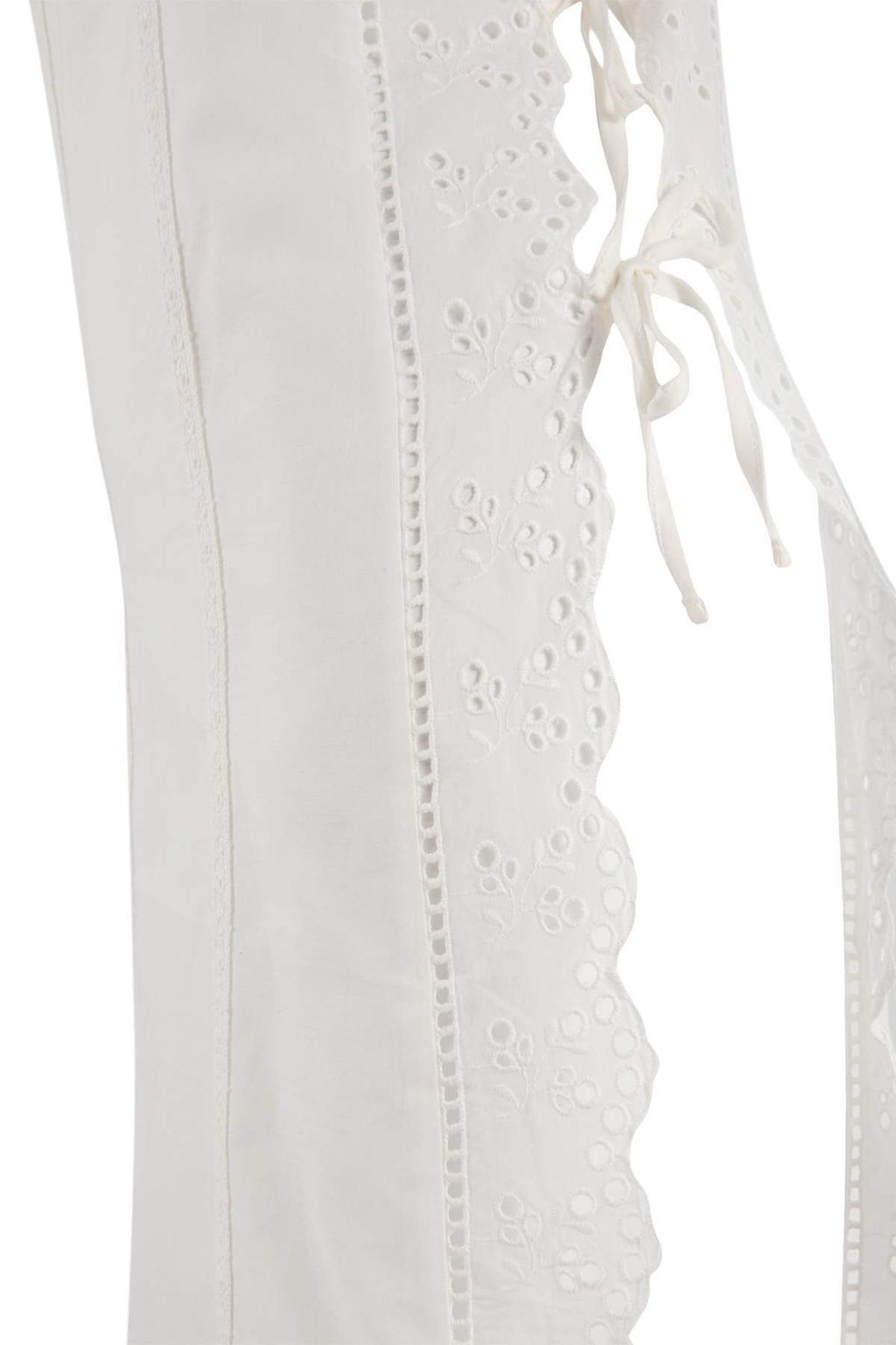 Beyaz Dokuma Brodeli Midi %100 Pamuk Plaj Elbisesi TBESS26EL00023