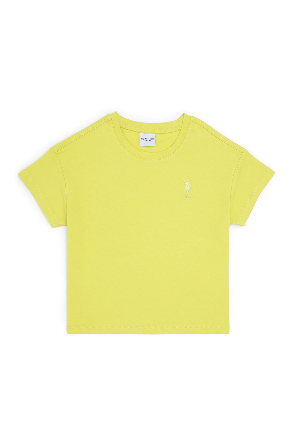 Футболка U.S. Polo Assn для девочек с круглым вырезом арахис хлопок с эластаном  фото 2
