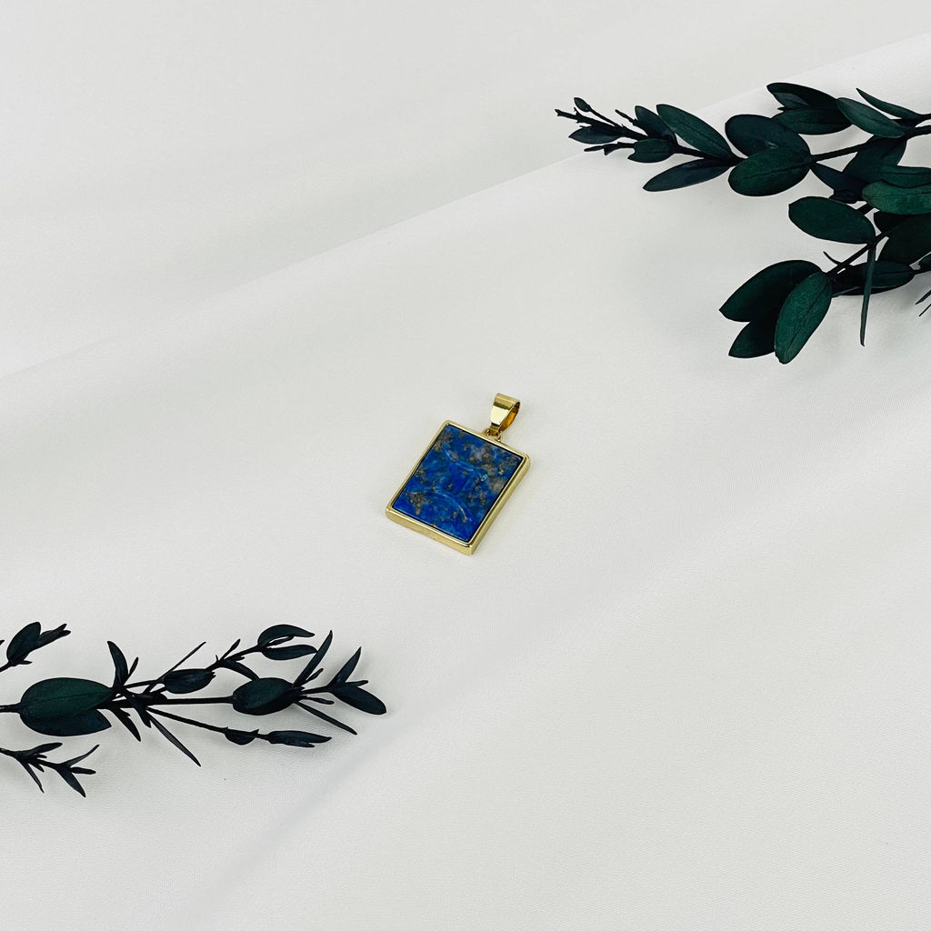 Кулон со знаком зодиака "Близнецы" из Лазурита