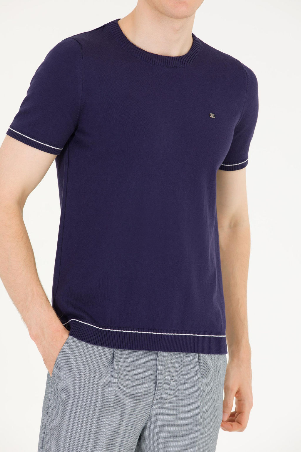 Мужской темно-синий вязаный свитер - U.s. polo assn фото 20
