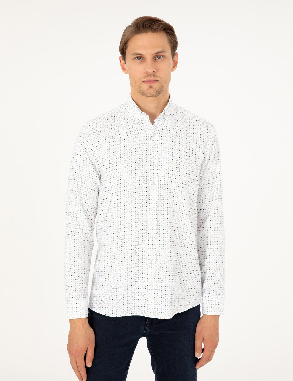 Ye_il Slim Fit Uzun Kollu G_mlek - Pierre cardin фото 3