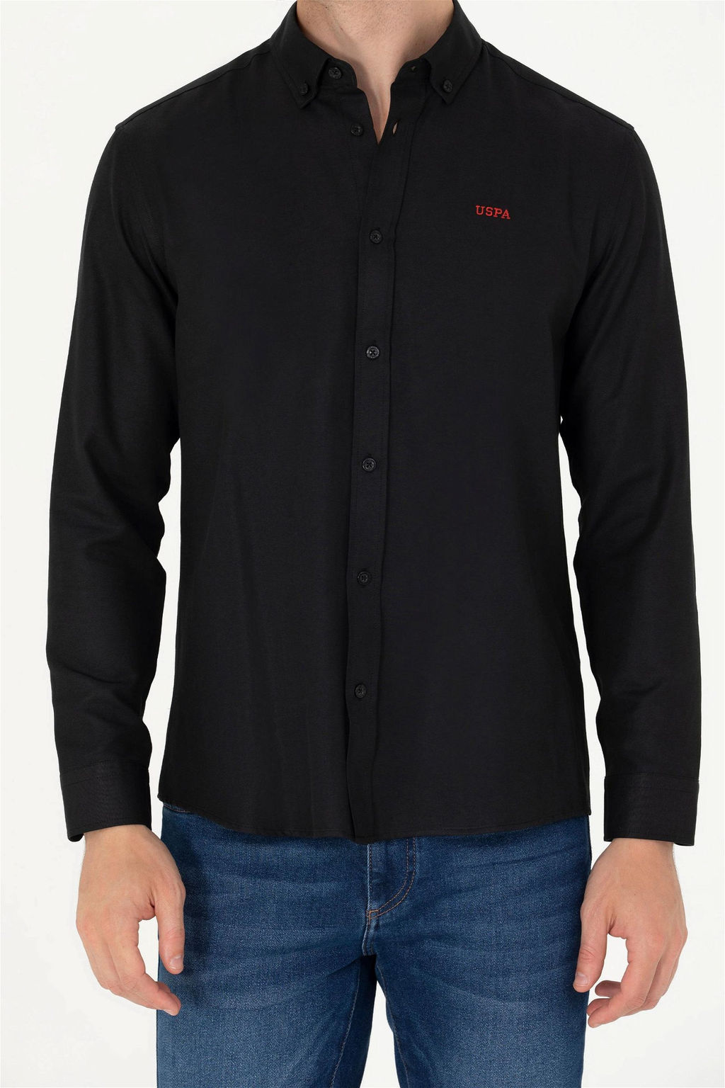 U. S. Polo Assn Мужская черная базовая рубашка с длинным рукавом - U.s. polo assn фото 6
