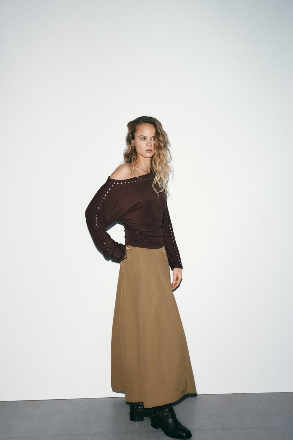 NYLON MIDI SKIRT - Zara фото 4