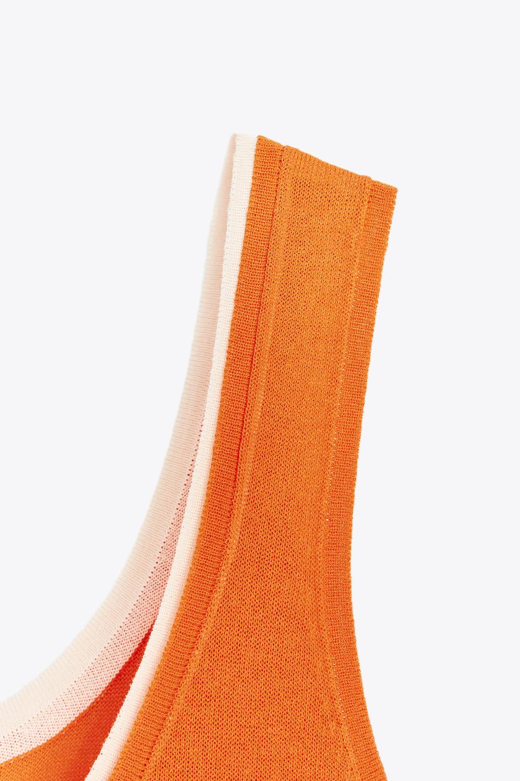 DOUBLE LAYER TRIM KNIT MAXI DRESS - Zara фото 8