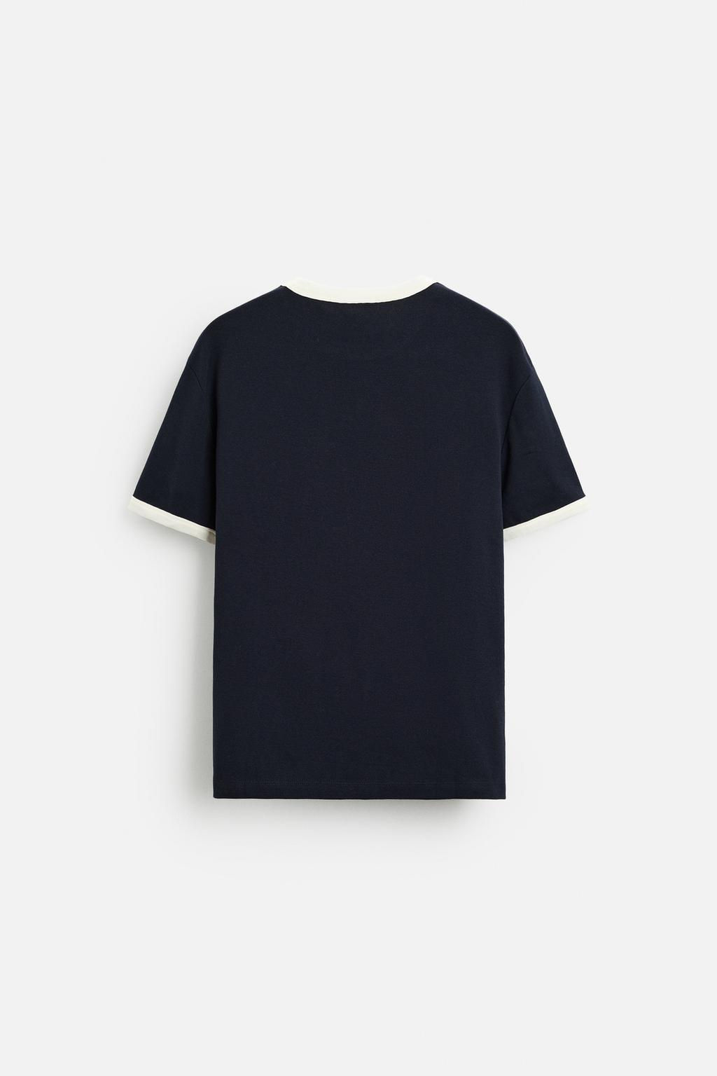 BASIC CONTRAST RIB T-SHIRT - Zara фото 38