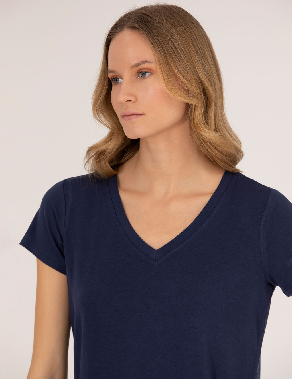 Lacivert Comfort Fit Basic Ti__rt