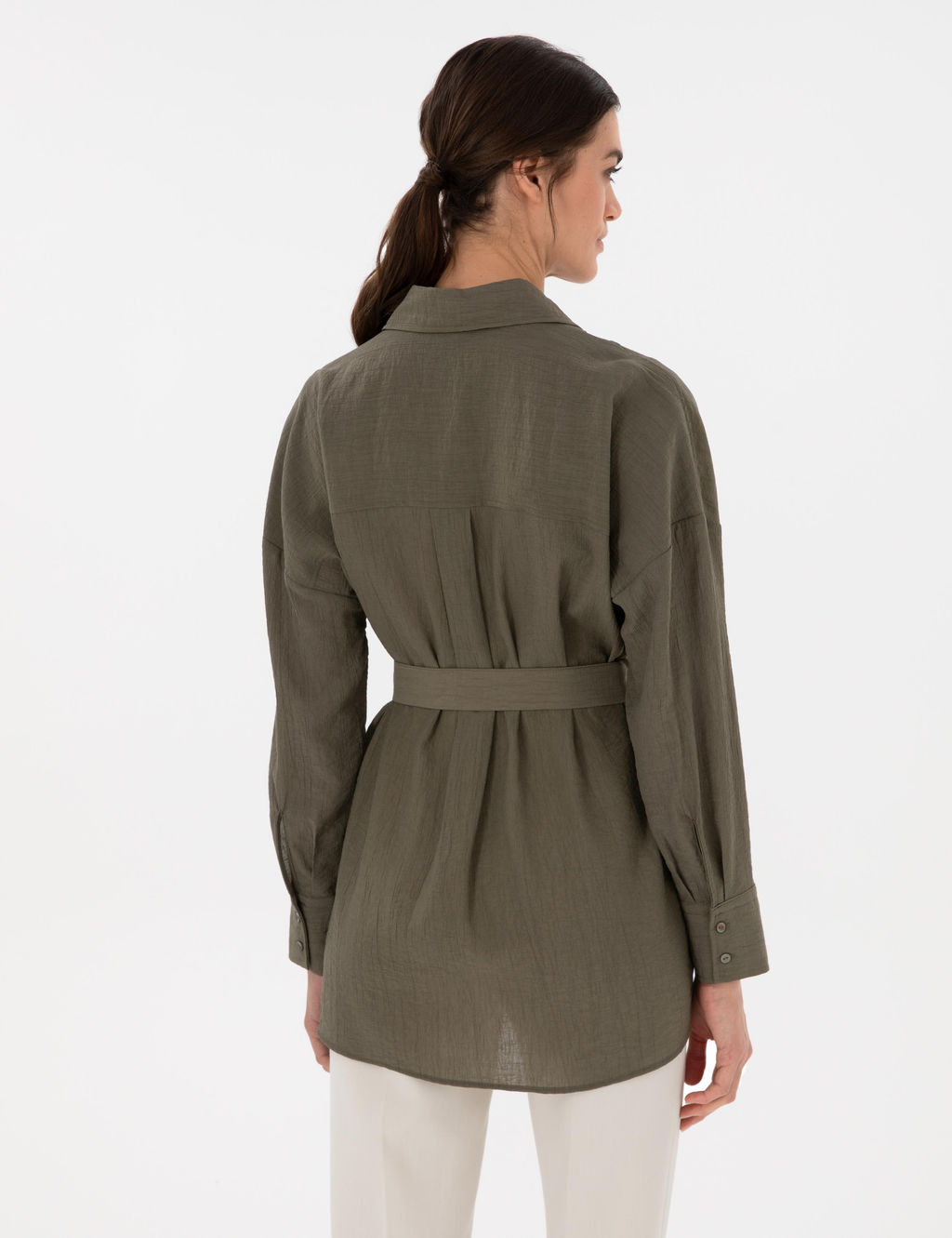 Haki Oversize Uzun Kollu G_mlek - Pierre cardin фото 5