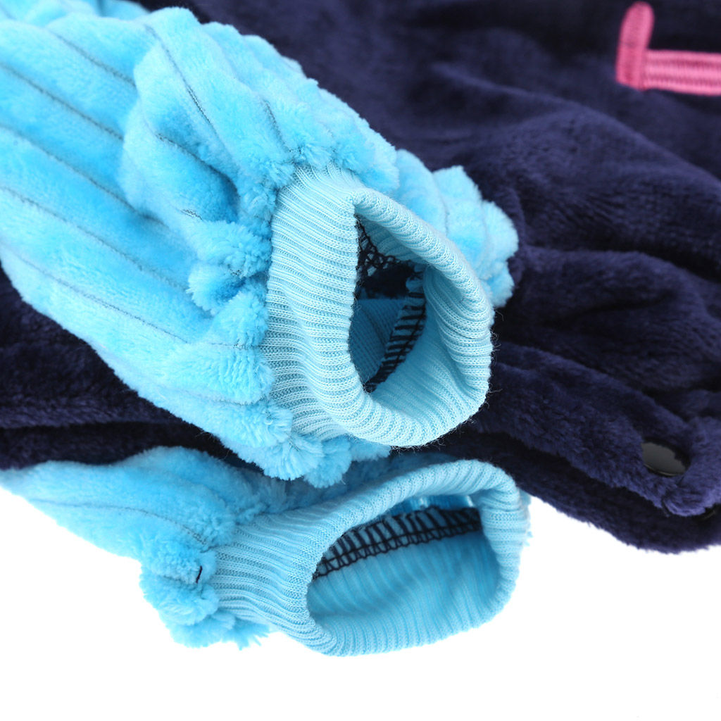 Пэт тойс (Pet toys) Одежда для собаки Комбинезон I Mama/Papa с капюшоном, с принтом, на кнопках, р-р 2XL 48-50см, длина спинки 38см/обхват груди 48см/обхват шеи 38см, цвет-синий с голубым, плюш (100% полиэстер) (Китай) - Домашняя мода фото 9