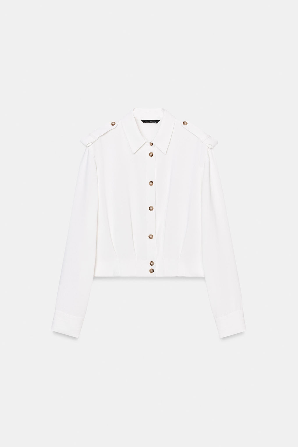 SHORT SHIRT WITH SHOULDER TABS - Zara фото 14