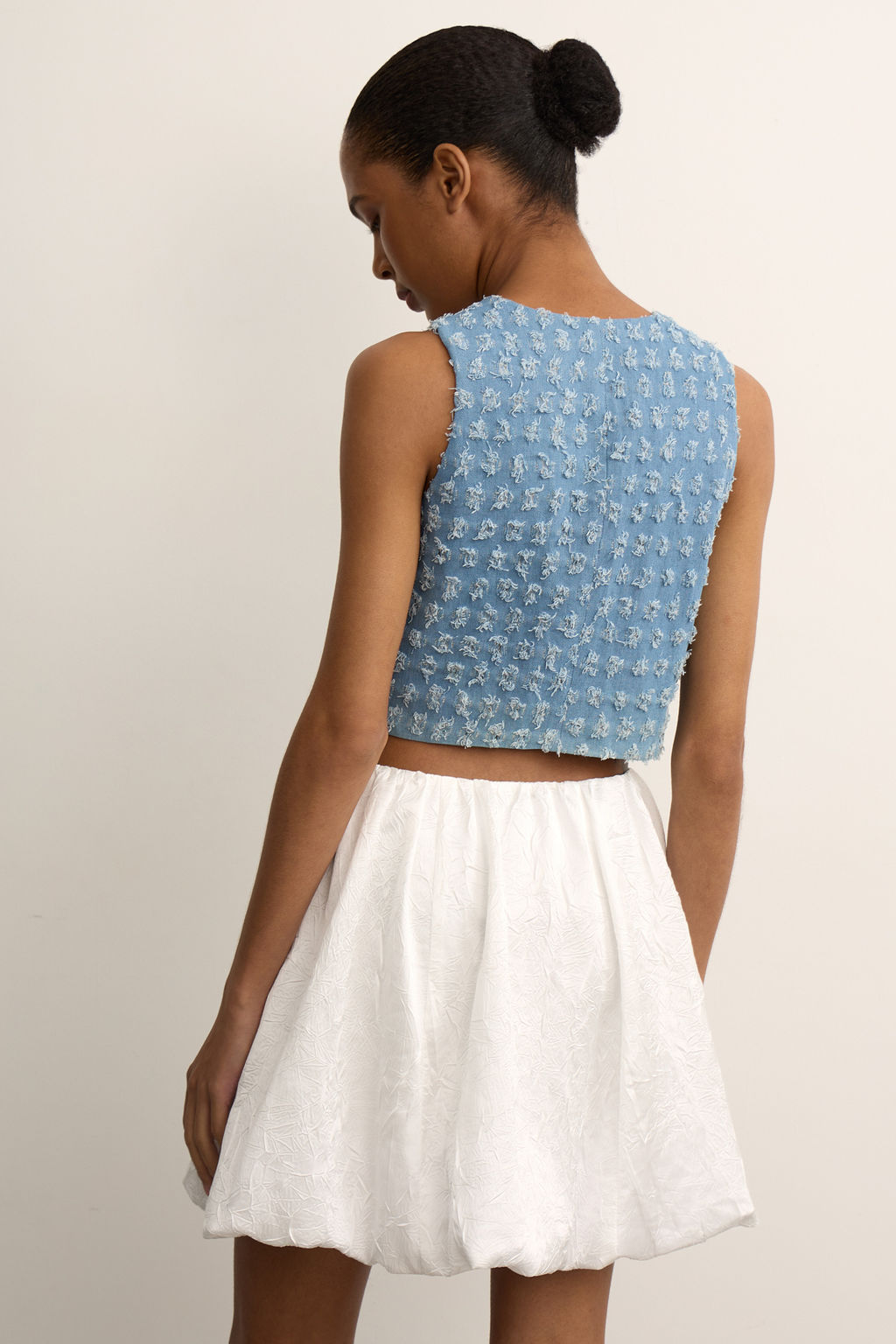 Жилет из фактурного денима - Mollis фото 5