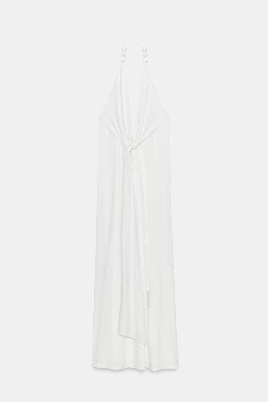 VESTIDO LARGO HALTER BOLAS / Blanco - Zara фото 7