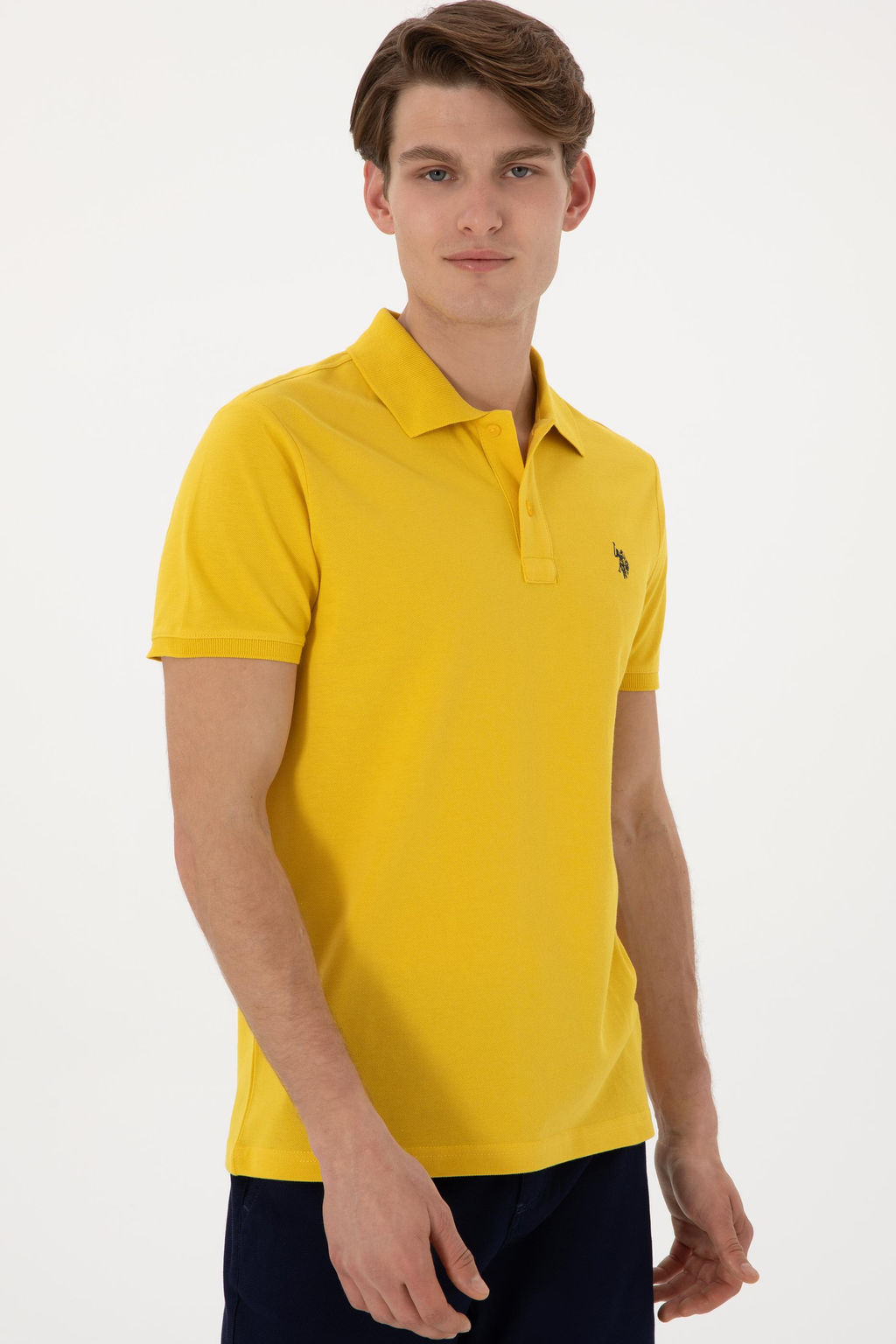 Erkek Slim Fit Polo Yaka Sar_ Basic Ti__rt Sepette S_rpriz _ndirim - U.s. polo assn фото 3