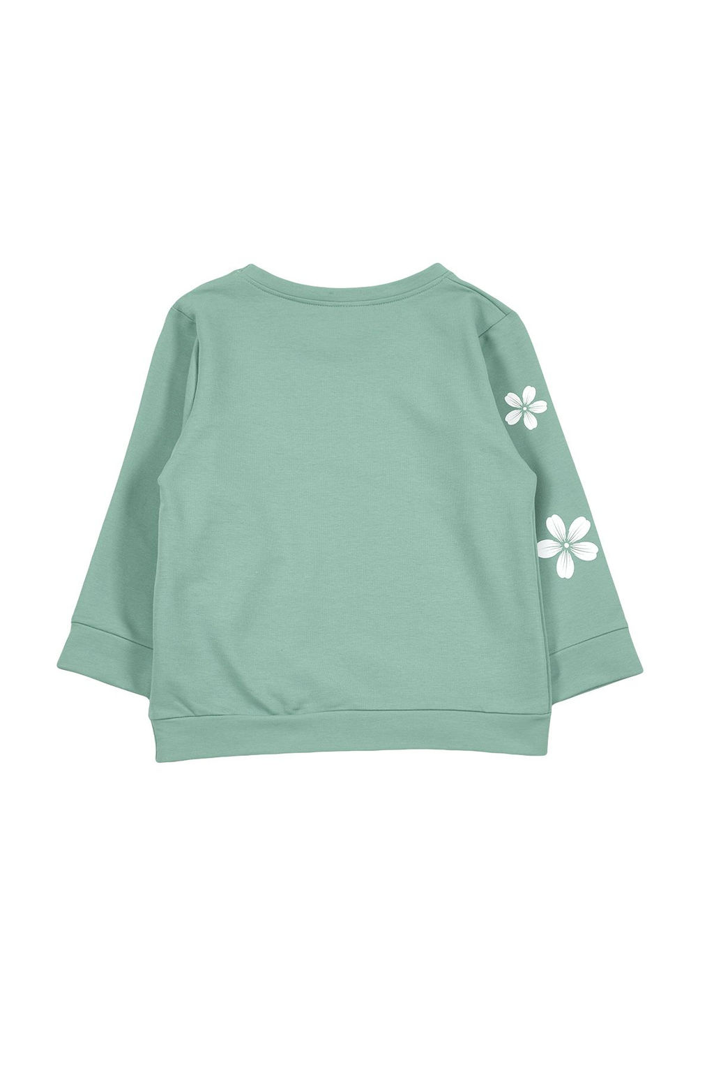 Mint K?z Cocuk Mevsimlik-Ince Cicek Desenli Orme Sweatshirt TKDAW25SW00001