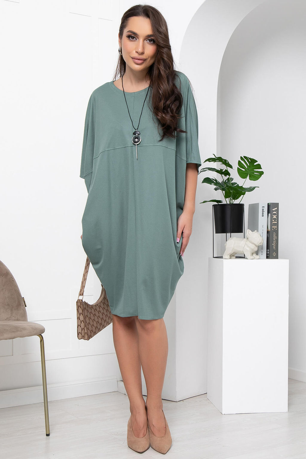 Платье кокон (нефрит) П6720 - Lt collection фото 8